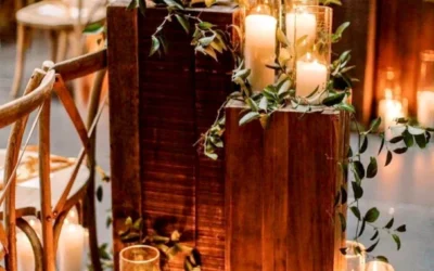 Colonne bois massif / métal Or